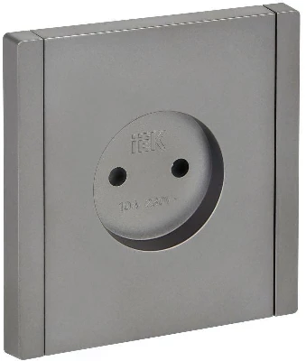 Розетка 1-м СП FORTE&PIANO FP518 10А без заземл. без защ. шторок винт. крепл. сталь IEK FP-R10-10-K46